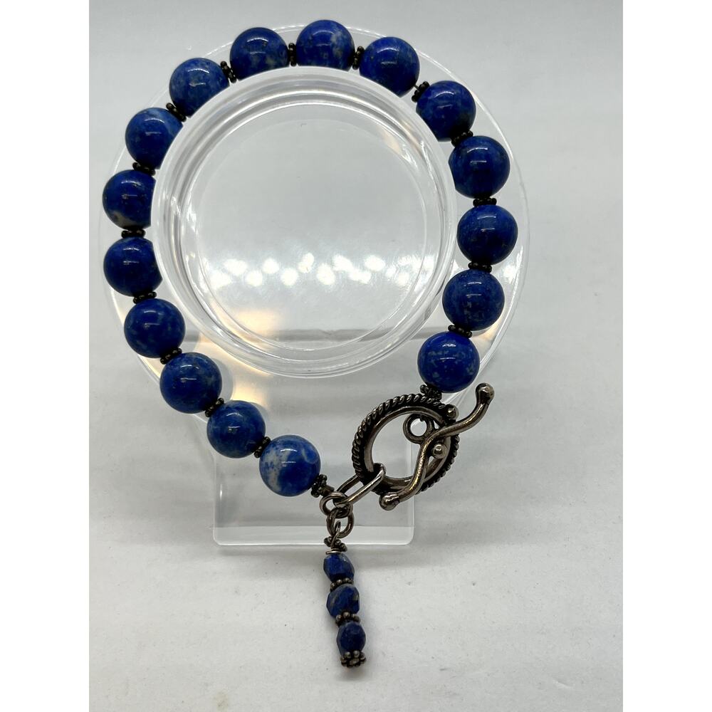 Lapis Lazuli Silver toggle clasp bracelet